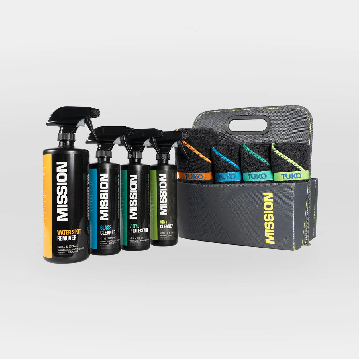 MISSION BOAT CLEANING KIT TOTE AND TOWELS
