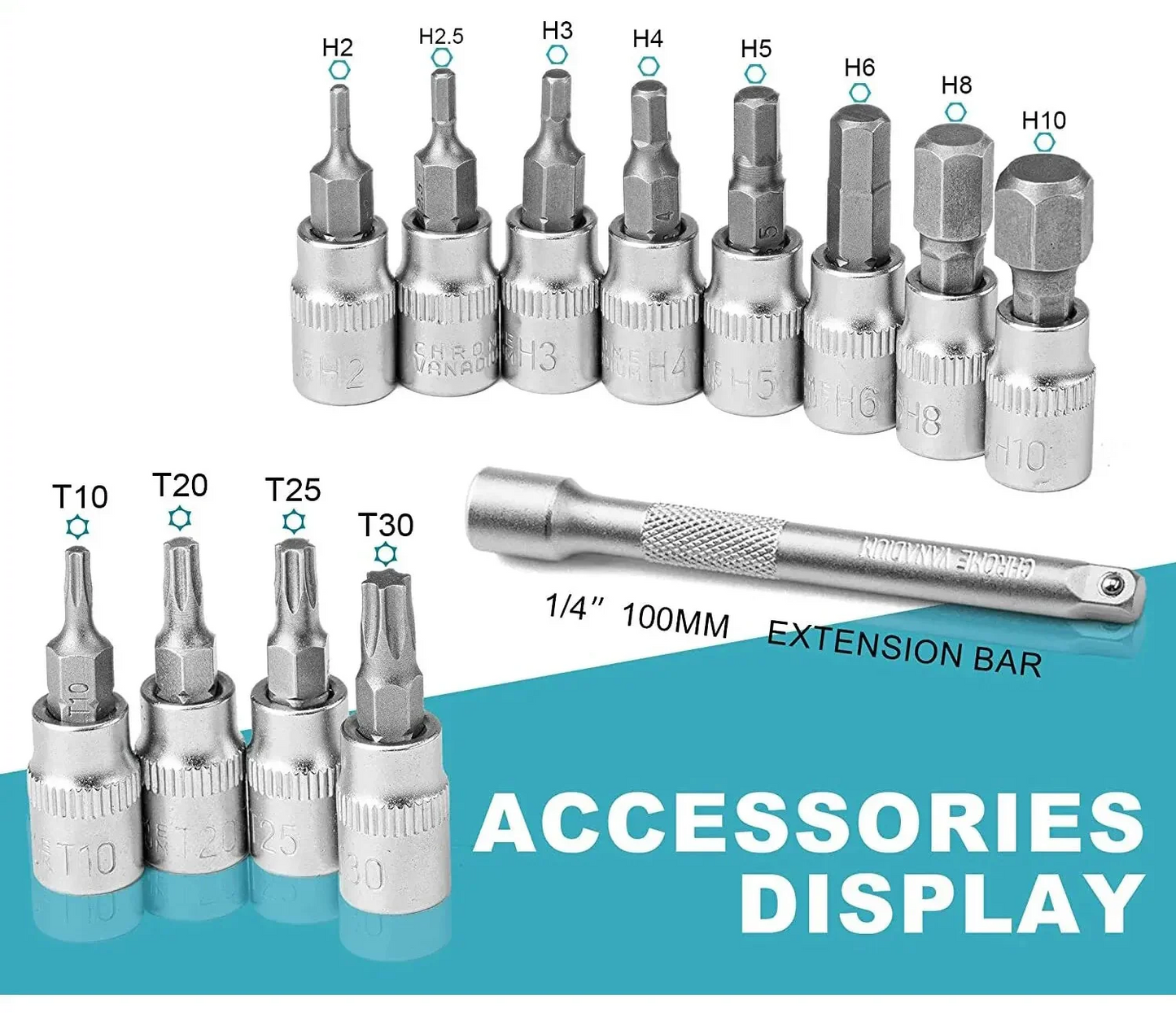 14-Piece Bike Torque Wrench Set Blue